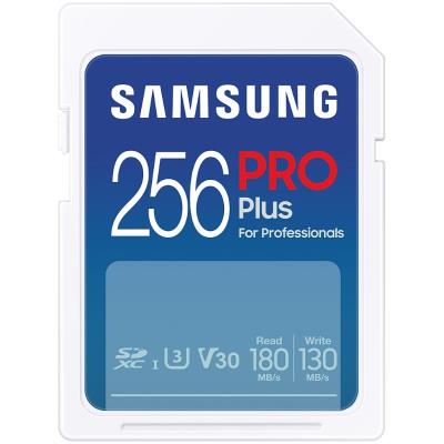 SAMSUNG PRO Plus SDXC 256GB + USB Adaptér / CL10 UHS-I U3 / V30