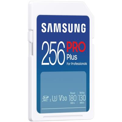 SAMSUNG PRO Plus SDXC 256GB + USB Adaptér / CL10 UHS-I U3 / V30