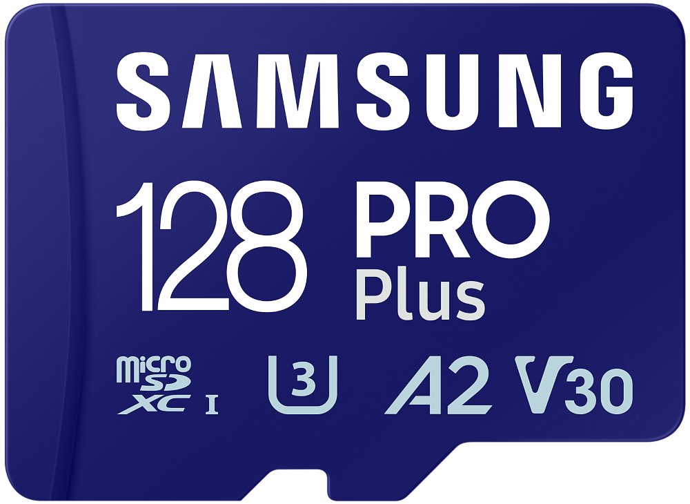 SAMSUNG PRO Plus MicroSDXC 128GB + SD Adaptér / CL10 UHS-I U3 / A2 / V30