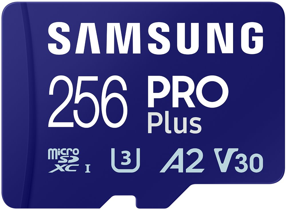 SAMSUNG PRO Plus MicroSDXC 256GB + SD Adaptér / CL10 UHS-I U3 / A2 / V30