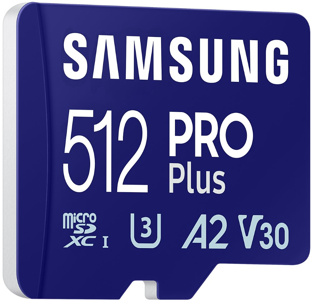 SAMSUNG PRO Plus MicroSDXC 512GB + SD Adaptér / CL10 UHS-I U3 / A2 / V30