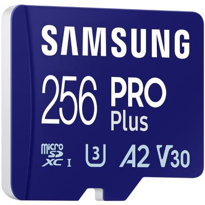 SAMSUNG PRO Plus MicroSDXC 256GB + SD Adaptér / CL10 UHS-I U3 / A2 / V30