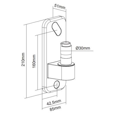 Neomounts AWL75-450BL / adaptér na zeď pro DS70/DS75-450BL1/2 / černý
