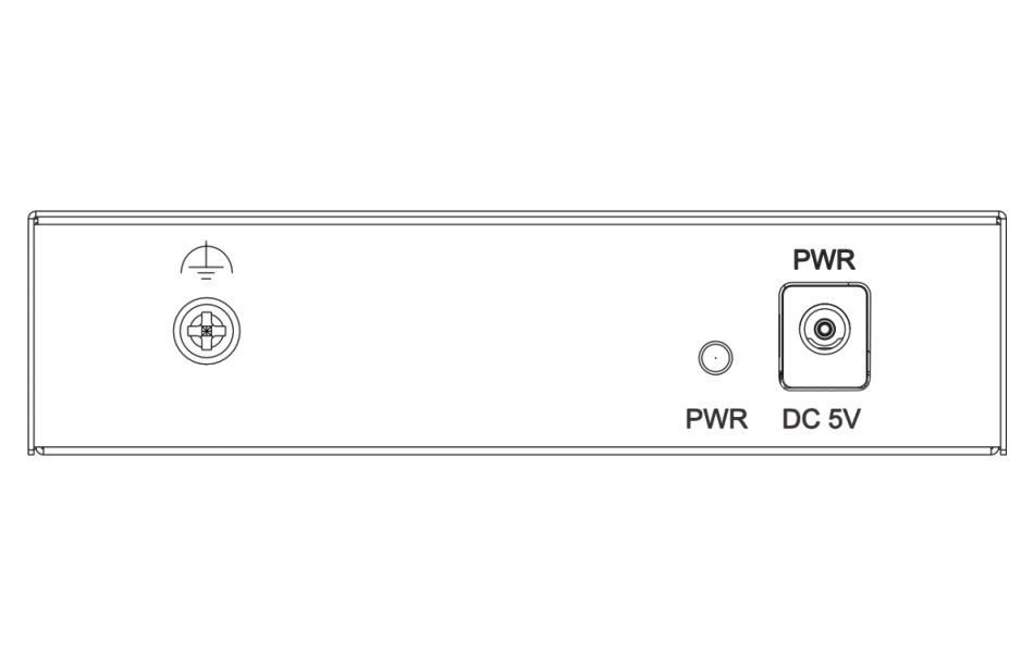 HIKVISION switch DS-3E0105-O/ 5x port/ 10/100Mbps RJ45 porty/ 1 Gbps/ napájení 5 VDC (1A)
