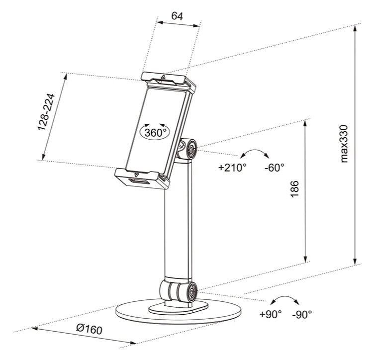 Neomounts  DS15-540BL1 / universal tablet stand for 4,7-12,9" tablets  / Black