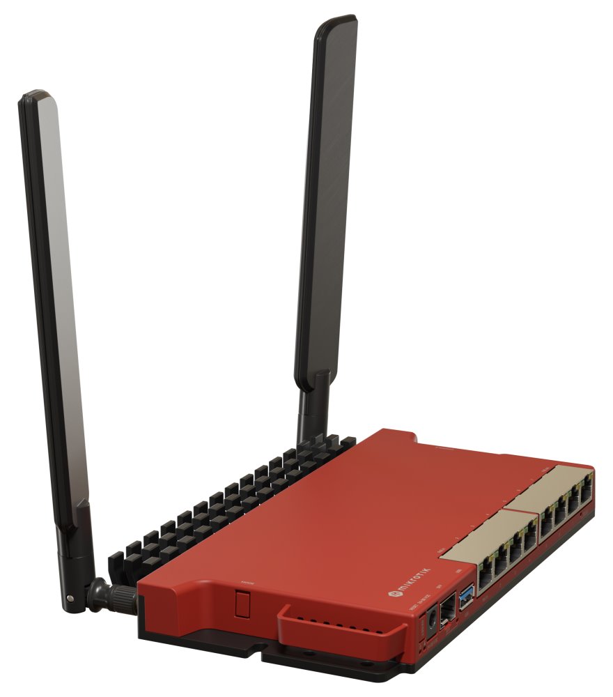 MikroTik L009UiGS-2HaxD-IN, ARM CPU, 512MB RAM, Wi-Fi 6 (802.11ax), 8x GLAN, PoE in/out, SFP, USB 3.0, L5