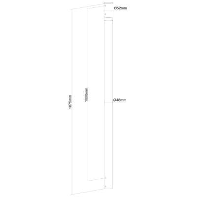 Neomounts  NS-EP100BLACK / 100 cm extension pole for FPMA-C340BLACK / Black