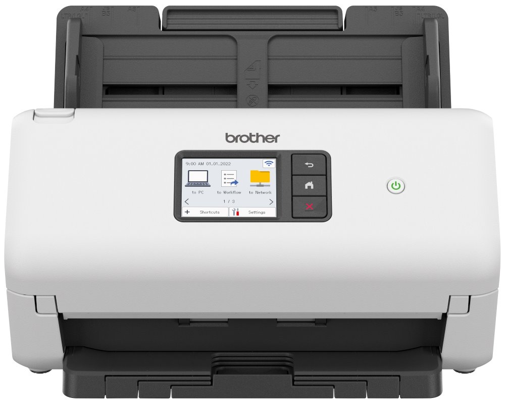BROTHER stolní skener dokumentů Brother ADS-4500W / oboustranný / A4 / 35 stran / dotykový displej / LAN / WiFi
