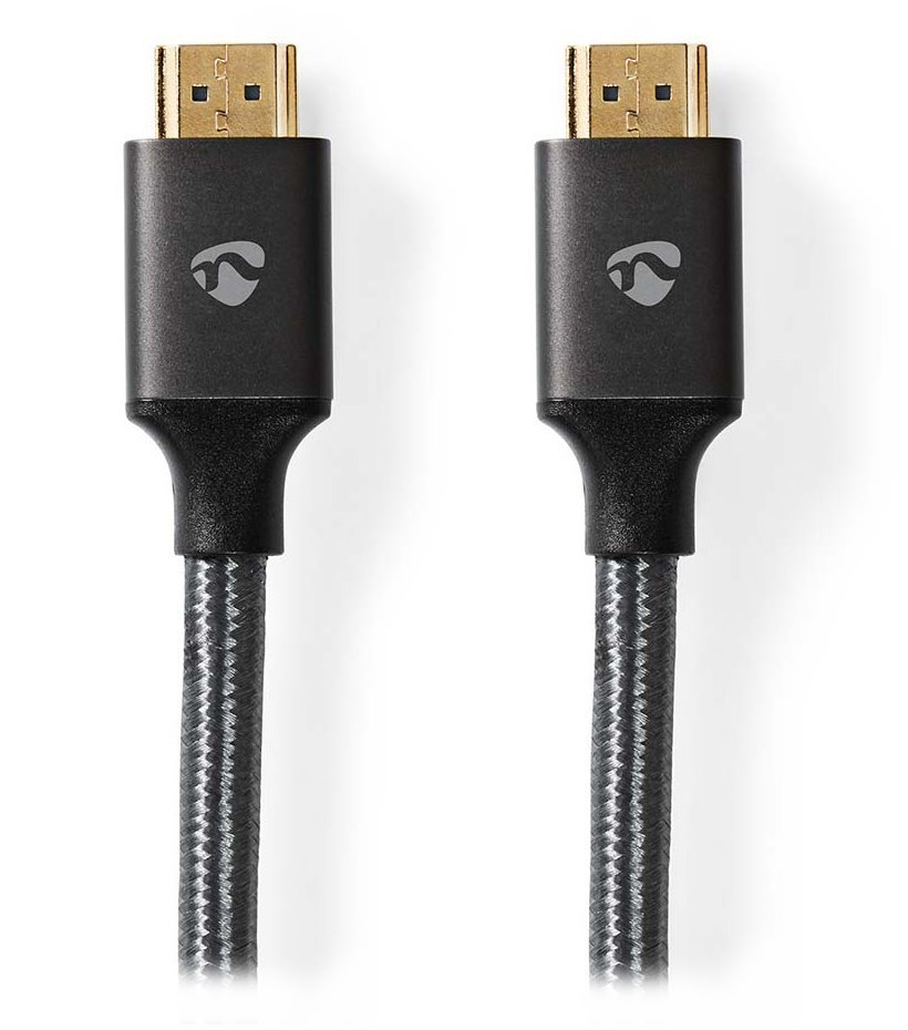 NEDIS PROFIGOLD High Speed HDMI 2.0 kabel s ethernetem/ 4K@60Hz/ zlacené konektory HDMI-HDMI/ bavlna/ šedý/ BOX/ 2m