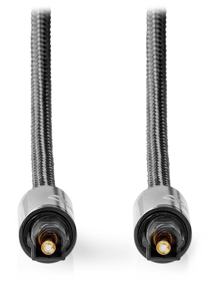 NEDIS PROFIGOLD optický audio kabel/ TosLink zástrčka - TosLink zástrčka/ bavlna/ šedý/ BOX/ 1m