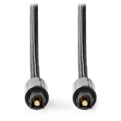 NEDIS PROFIGOLD optický audio kabel/ TosLink zástrčka - TosLink zástrčka/ bavlna/ šedý/ BOX/ 1m