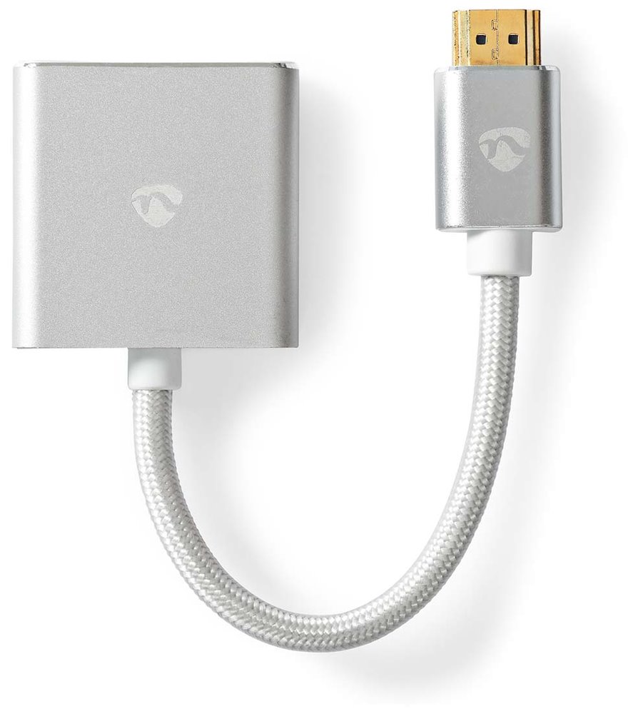 NEDIS PROFIGOLD adaptér HDMI/VGA/ konektor HDMI - VGA zásuvka/ hliník/ stříbrný/ BOX/ 20cm