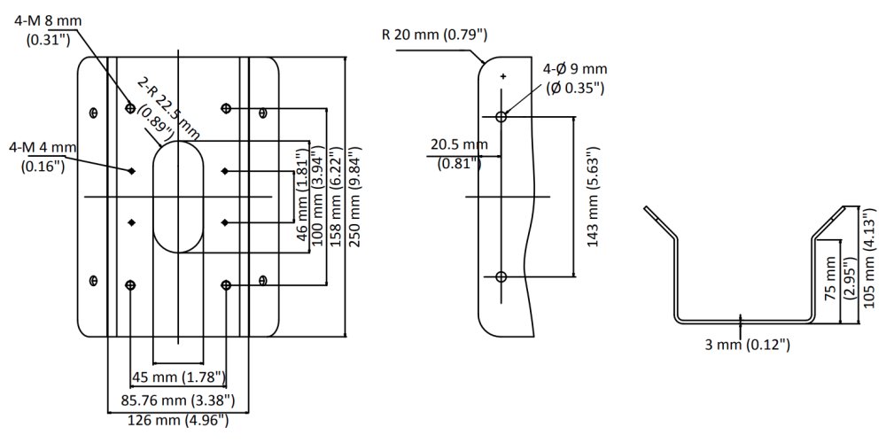 HIKVISION držák pro kameru DS-1476ZJ-SUS/ kompatibilní s kamerami serie D6xx