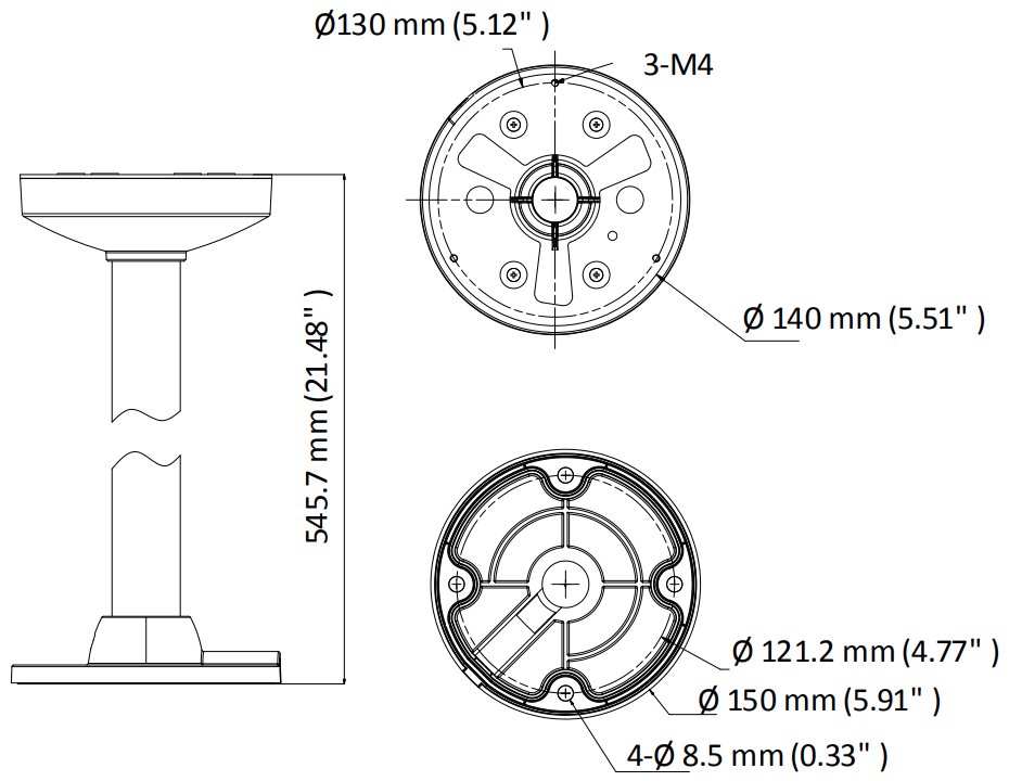 HIKVISION držák pro kameru DS-1271ZJ-140-DM45/ kompatibilní s kamerami serie D3xx