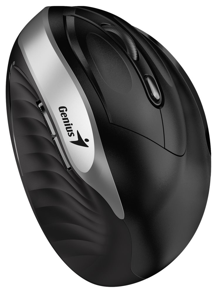 GENIUS Ergo 8250S Silver Grey/ vertikální/ 1600 dpi/ bezdrátová/ 6tlačítek/ tichá/ černostříbrná