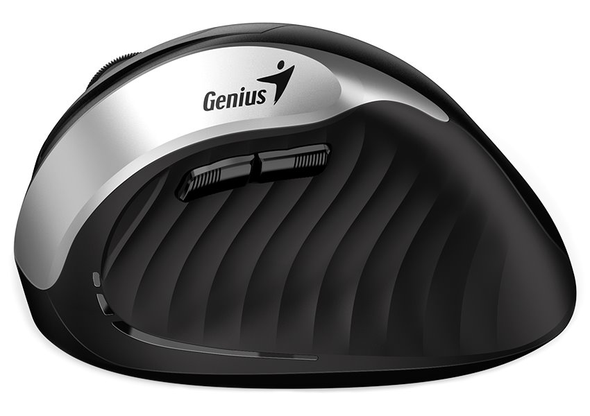GENIUS Ergo 8250S Silver Grey/ vertikální/ 1600 dpi/ bezdrátová/ 6tlačítek/ tichá/ černostříbrná