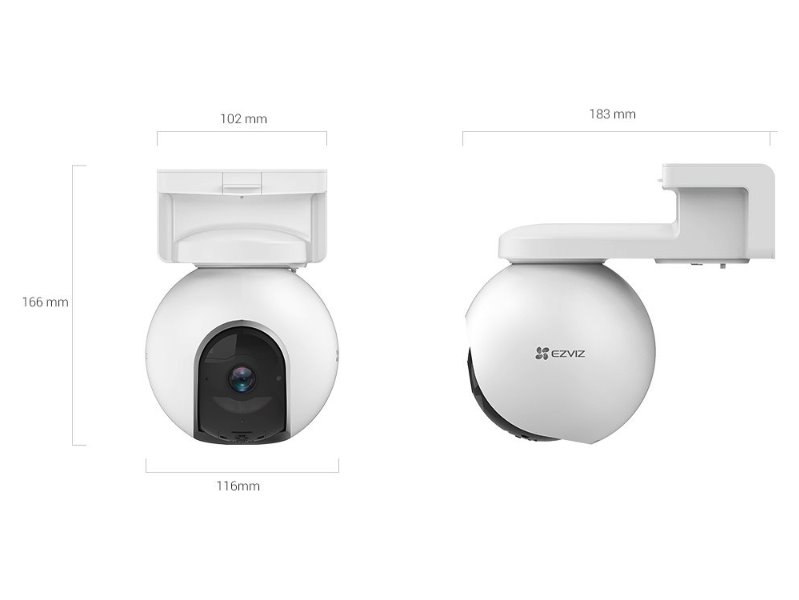 EZVIZ IP kamera EB8 4G/ PTZ/ 4G LTE/ 3Mpix/ krytí IP65/ objektiv 4mm/ H.265/ IR přísvit až 15m/ baterie/ bílá
