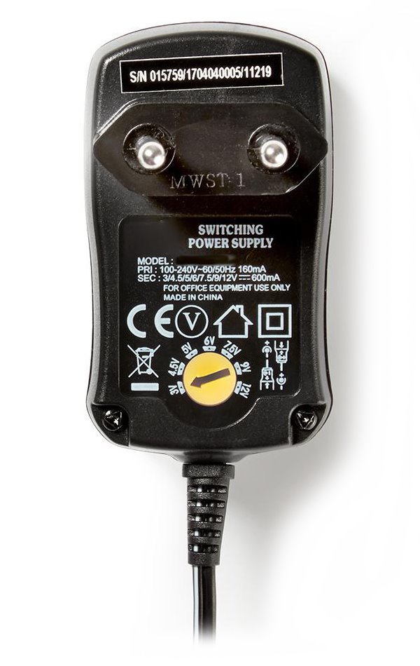 NEDIS univerzální napájecí AC adaptér/ 7.2 W/ 3 - 12 VDC/ 100 - 240 V AC/ 6 konektorů/ 1,8 m/ černý