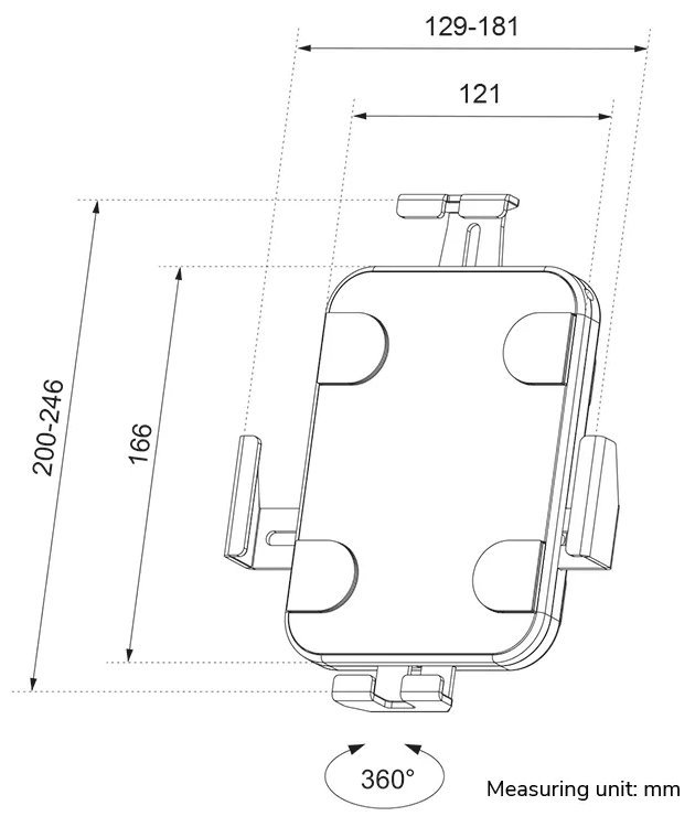 Neomounts WL15-625BL1/Držák tabletu/na stěnu/7,9-11" /VESA 100x100/rotace 360°/tloušťka tabletu 0-8,5mm/černý