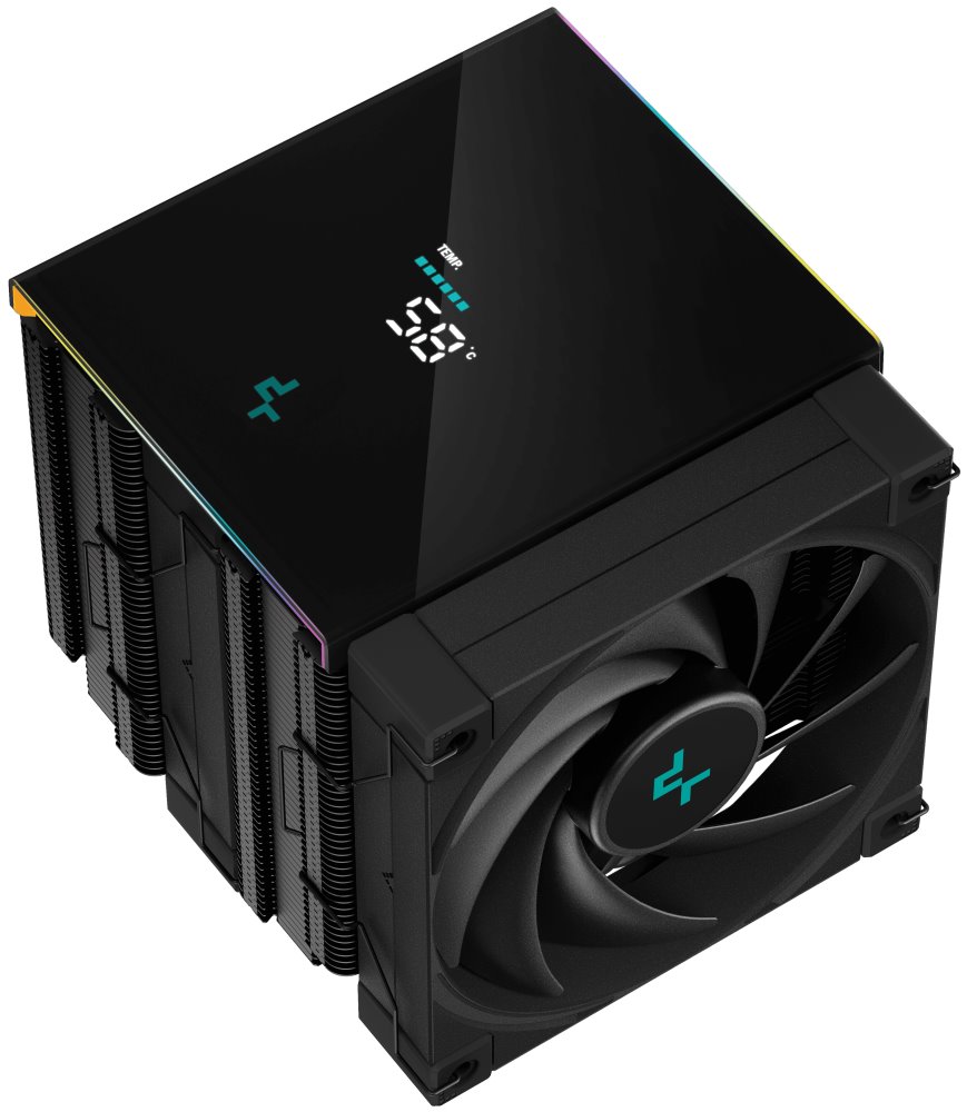 DEEPCOOL chladič AK620 Digital / 2x120mm fan / 6x heatpipes / pro Intel i AMD/ komplet černý / digitální display