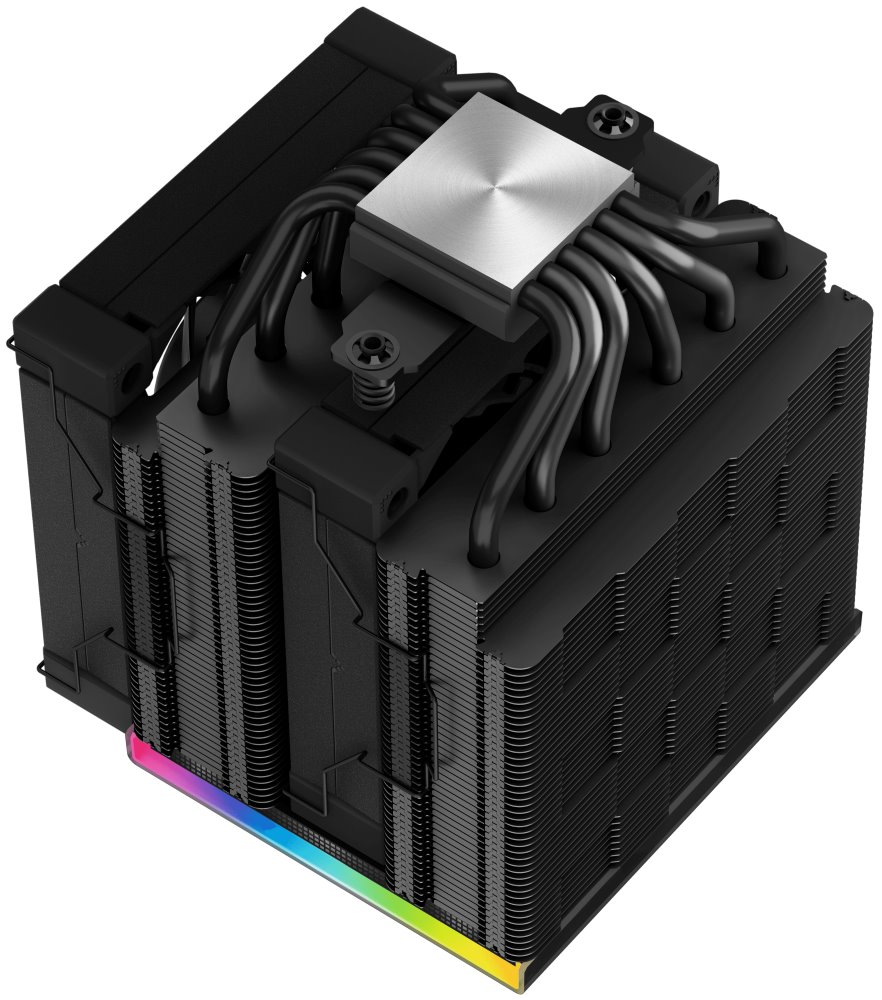 DEEPCOOL chladič AK620 Digital / 2x120mm fan / 6x heatpipes / pro Intel i AMD/ komplet černý / digitální display
