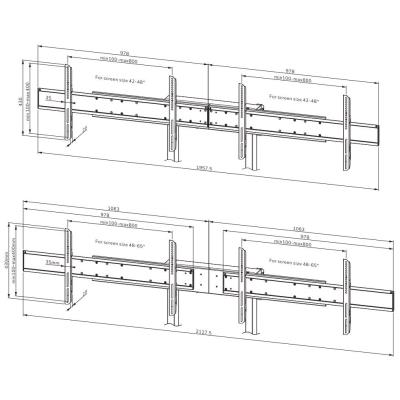 Neomounts ADM-875WH2/Adaptér pro 2 displeje pro FL55-875WH1 and WL55-875WH1/42-65"/VESA 800x400/bílý