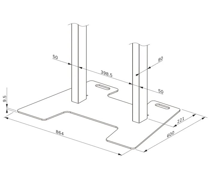 Neomounts AFP-875BL/Podlahová deska pro FL55-875BL1 a WL55-875BL1/864x600x9,5 mm/černá