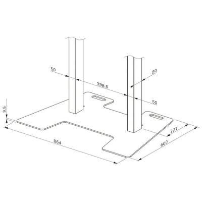 Neomounts AFP-875BL/Podlahová deska pro FL55-875BL1 a WL55-875BL1/864x600x9,5 mm/černá