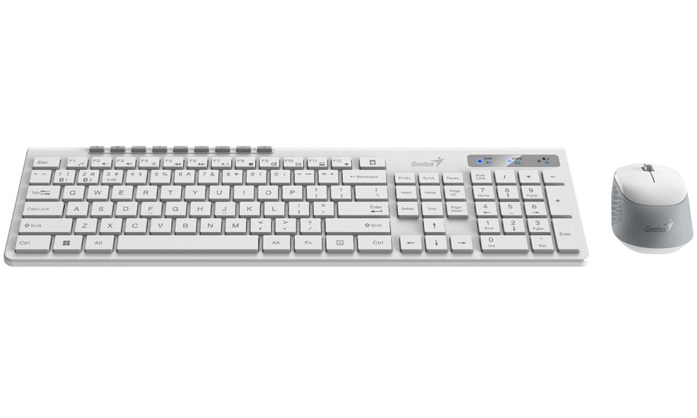 GENIUS SlimStar 8230/ Bezdrátový set Bluetooth + 2,4GHz/ připojení až 3 zařízení/ USB/ bílá/ CZ+SK layout