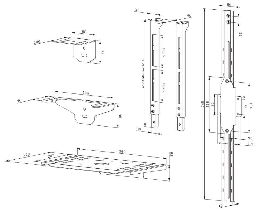 Neomounts AFL-875BL1/Držák kamery a multimedia police pro FL55-875BL1 a WL55-875BL1/nosn. 9kg/Logitech ad./černý
