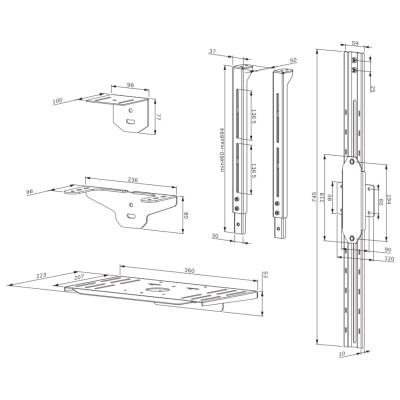 Neomounts AFL-875BL1/Držák kamery a multimedia police pro FL55-875BL1 a WL55-875BL1/nosn. 9kg/Logitech ad./černý