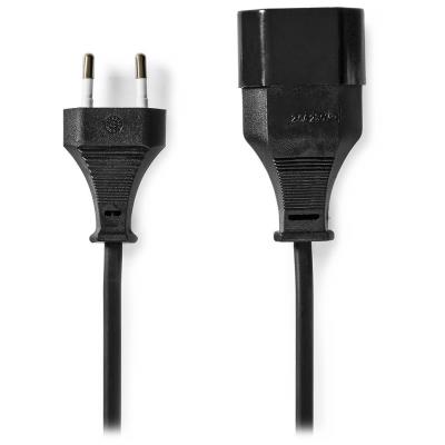 NEDIS napájecí kabel pro adaptéry/ Euro zástrčka - Euro zásuvka/ přímý-přímý/ dvoulinka/ černý/ bulk/ 2m