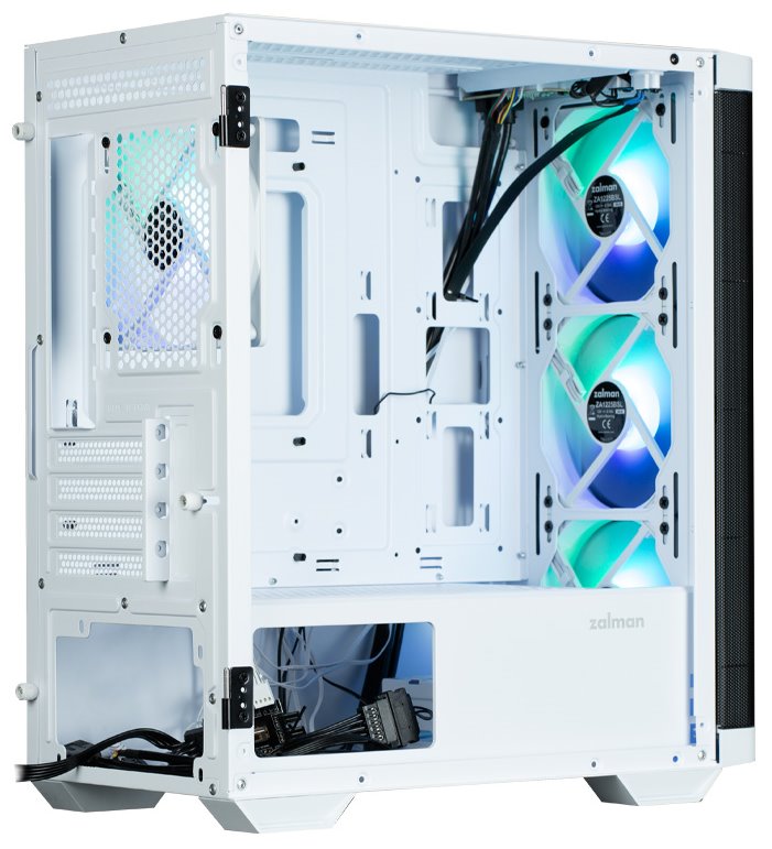 Zalman skříň M4 White / miniT / 4x 120mm ARBG fan / 2xUSB 3.0 / 1xUSB 2.0 / tvrzené sklo / bílá