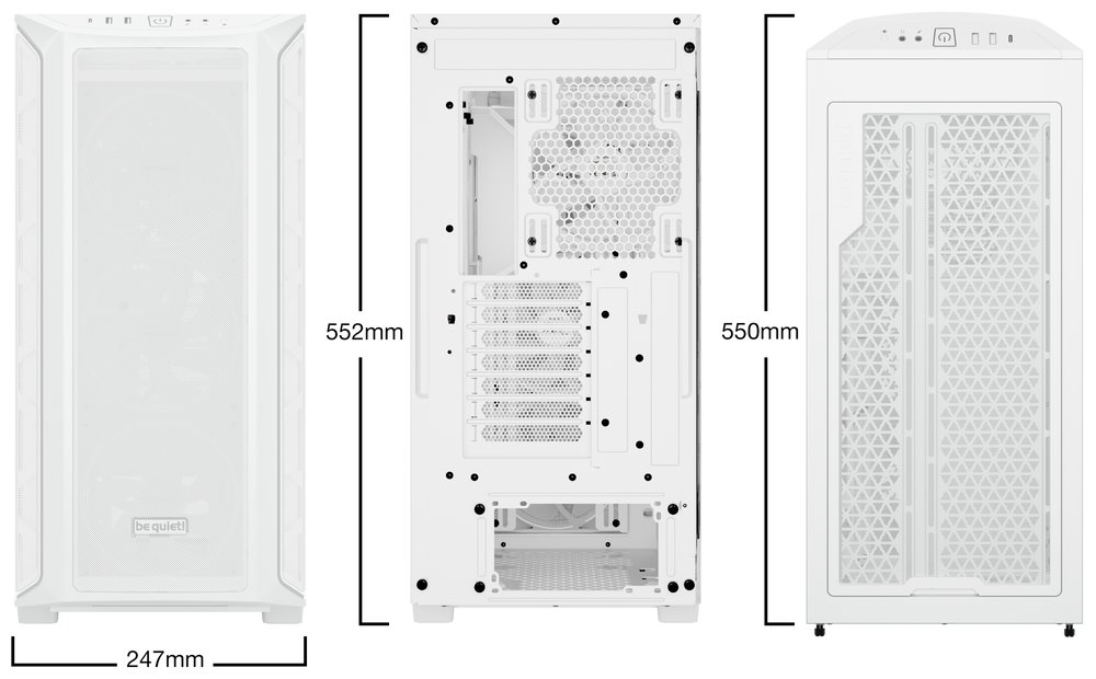 Be quiet! skříň SHADOW BASE 800FX / ARGB / 4x140mm ARGB fan / USB-C / 2xUSB 3.0 / tvrzené  sklo / bílá