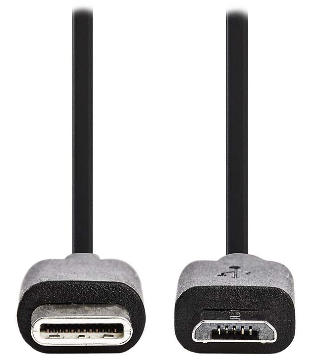 NEDIS kabel USB 2.0/ zástrčka USB-C - zástrčka USB micro-B/ černý/ bulk/ 1m