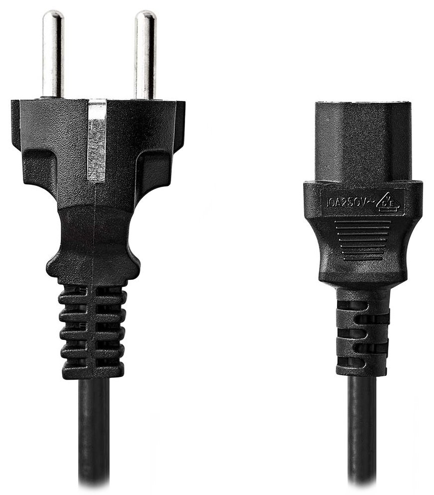 NEDIS napájecí kabel 230V/ přípojný 10A/ konektor IEC-320-C13/ přímá zástrčka Schuko/ černý/ bulk/ 3m