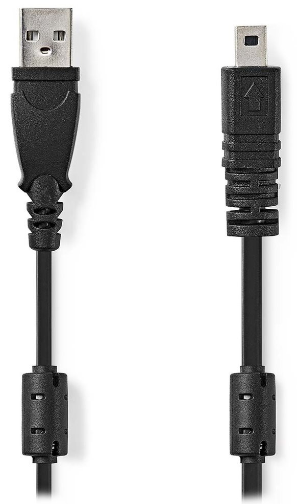 NEDIS kabel USB 2.0/ zástrčka USB-A - zástrčka UC-E6 8-Pins/ pro fotoaparát Panasonic, Fujitsu, Kodak/ černý/ bulk/ 2m