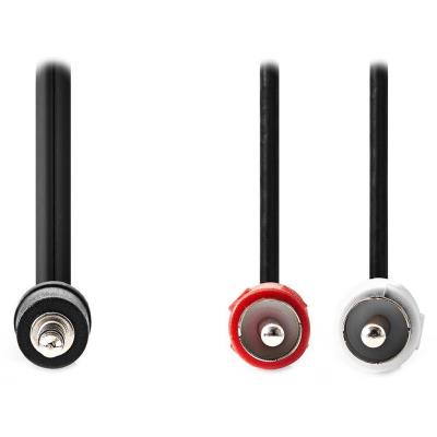NEDIS redukční stereo audio kabel s jackem/ zástrčka 3,5 mm - 2x zástrčka RCA/ černý/ bulk/ 3m