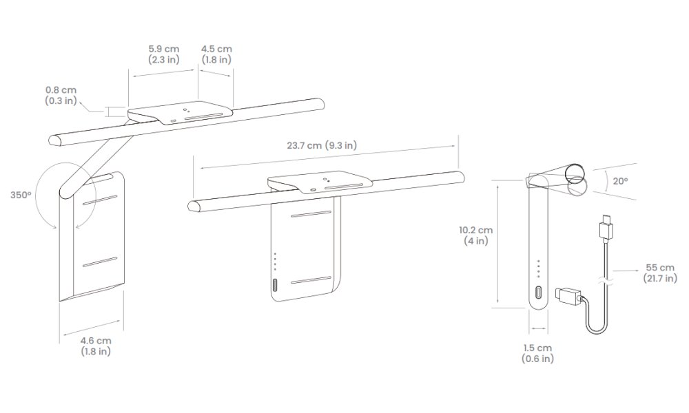 BENQ Lampa LED pro elektronické čtení LaptopBar Black/ černá/ pro notebooky