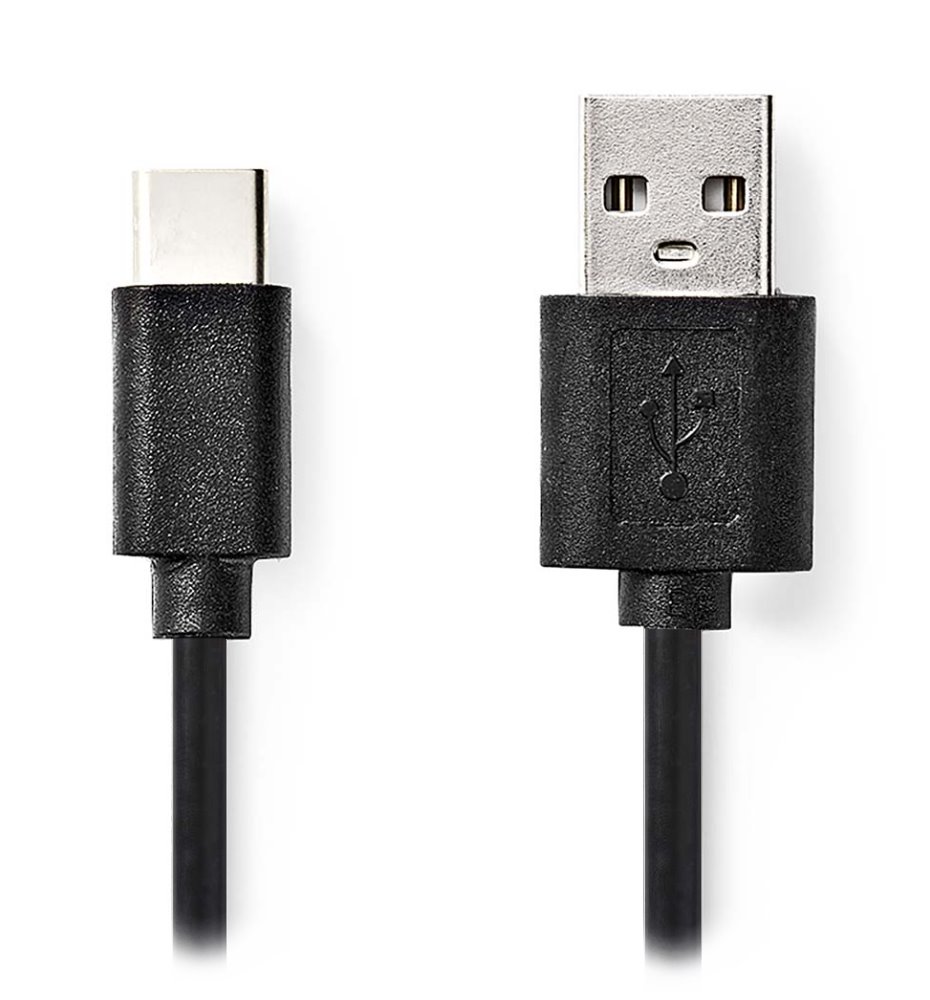 NEDIS kabel USB 2.0/ zástrčka USB-C - zástrčka USB-A/ černý/ bulk/ 1m