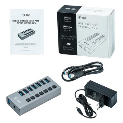 i-tec USB 3.0 nabíjecí HUB 7 Port + napájecí adaptér 36 W