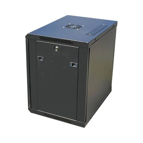 DATACOM 19" rozvaděč nástěnný 12U/450mm černý, skleněné dveře
