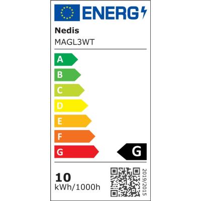 NEDIS zvětšovací stolní LED lampa/ čočka 3 dioptrie/ spotřeba 10 W/ teplota 6500 K/ světelný tok 660 lm/ bílá