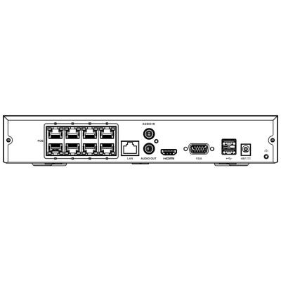 HiLook Powered by HIKVISION/ NVR-108MH-C/8P(D)/ 8 kamer/ 8x PoE/ 8Mpix/ HDMI/ VGA/ 2x USB/ LAN/ 1x SATA/ Kov
