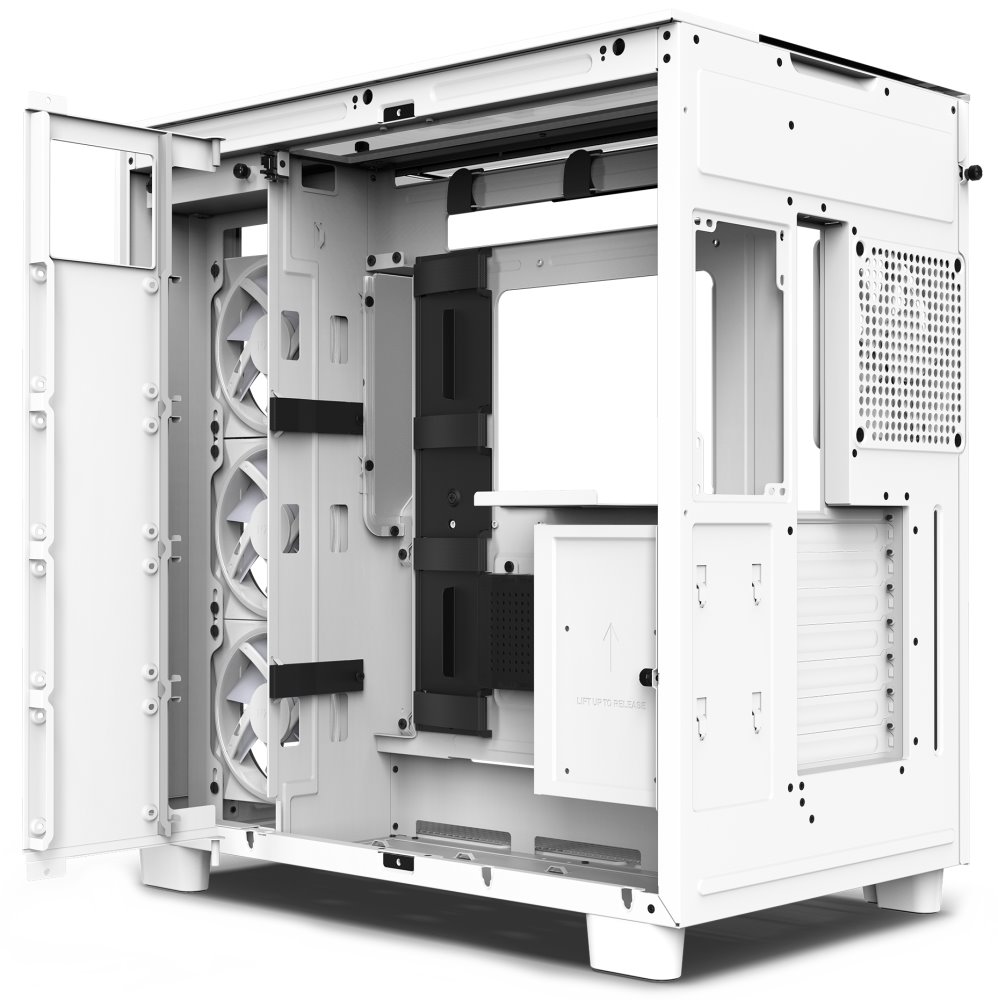 POŠKOZENÝ OBAL - NZXT skříň H9 Elite dvoukomorová ATX / 3xRGB 120 mm / 1x 120mm fan / prosklená / RGB&fan controler / bílá