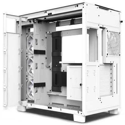 POŠKOZENÝ OBAL - NZXT skříň H9 Elite dvoukomorová ATX / 3xRGB 120 mm / 1x 120mm fan / prosklená / RGB&fan controler / bílá