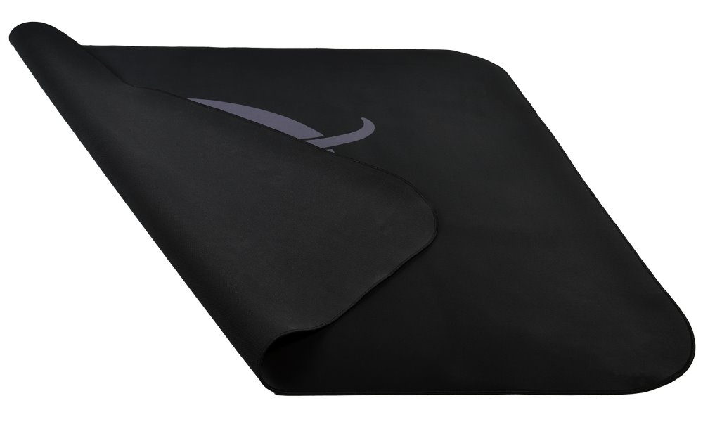 AROZZI Zona Quattro Black Grey/ ochranná podložka na podlahu/ 116 x 116 cm/ černá s šedým logem