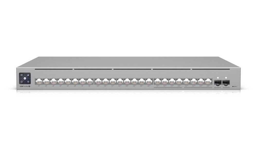Ubiquiti UniFi Switch Pro Max 24 PoE - 8x 2.5GbE, 16x GbE, 2x SFP+, Etherlighting, PoE+/PoE++ (PoE budget 400W)