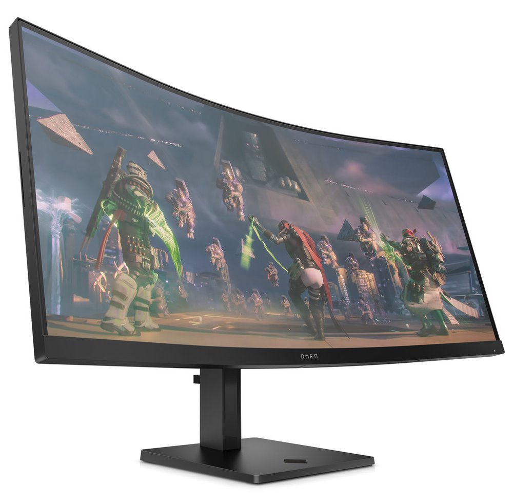 HP OMEN 34c/ 34" prohnutý/ 3440x1440/ VA/ 1ms/ 400 cd/m2/ 3000:1/ HDMI/ DP/ jack/ VESA/ černý