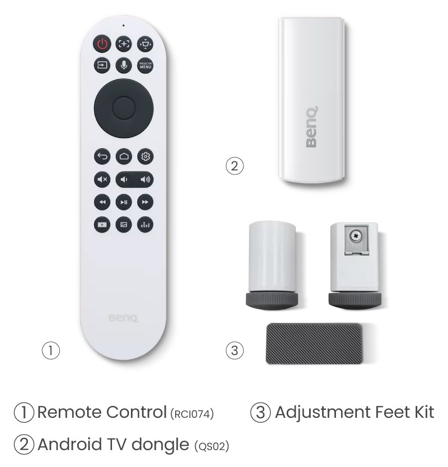 BenQ X3100i 4K UHD/ DLP projektor/ 3300ANSI/ 600000:1/ Wi-Fi/ BT/ 2xHDMI/ USB-C/ QS02 modul/ Android TV